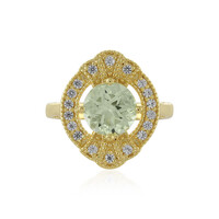 Zilveren ring met een groene amethist