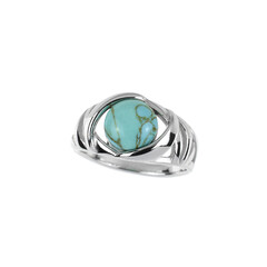 Zilveren ring met een turkoois