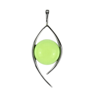 Zilveren hanger met een Groene Colombiaanse Barnsteen (dagen)