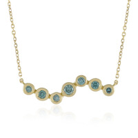 Gouden halsketting met een VS1 hemel-blauwe diamant