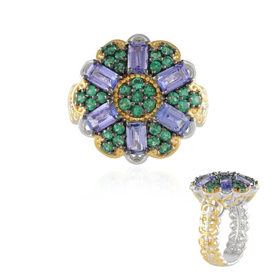 Zilveren ring met tanzanieten (Gems en Vogue)