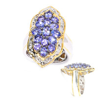 Zilveren ring met een tanzaniet (Gems en Vogue)
