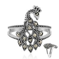 Zilveren ring met marcasieten