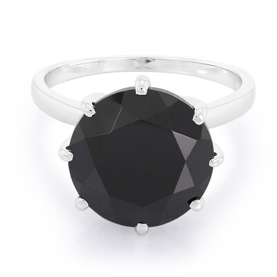 Zilveren ring met een zwarte spinel
