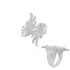Zilveren ring met zirkonen