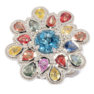 Zilveren ring met een Londen-blauwe topaas (Dallas Prince Designs)