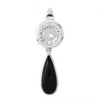 Zilveren hanger met een zwarte onyx