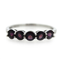 Zilveren ring met wijn-topaasstenen