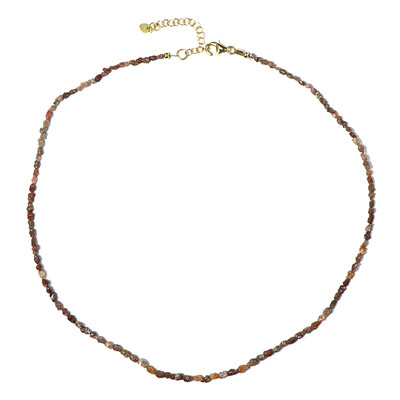 Zilveren halsketting met rode diamanten