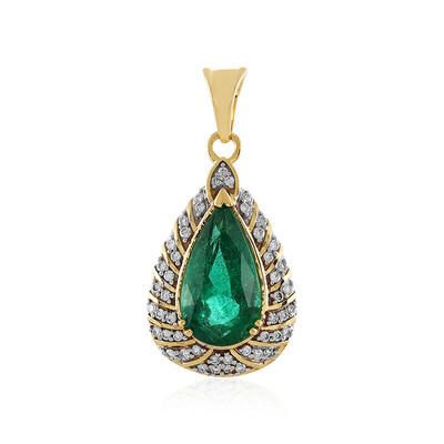 Gouden hanger met een AAA Zambia smaragd (D'vyere)