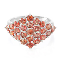 Zilveren ring met avondrode robijn