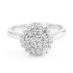 Zilveren ring met witte topaasstenen