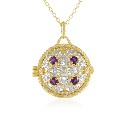 Zilveren halsketting met amethisten (Gems en Vogue)