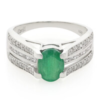 Zilveren ring met een Bahia-smaragd