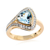 Gouden ring met een Ofiki Aquamarijn