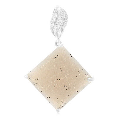 Zilveren hanger met een glitter agaat
