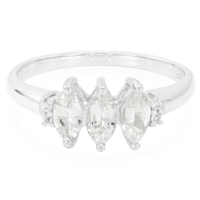 Zilveren ring met witte saffieren