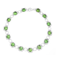 Zilveren armband met Groene Colombiaanse Barnstenen