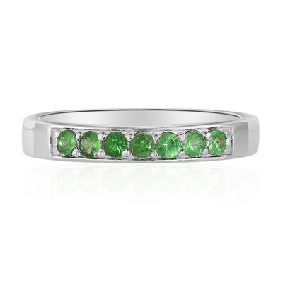Zilveren ring met tsavorieten