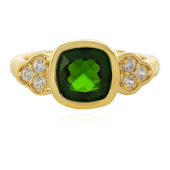 Zilveren ring met een Russische diopsied