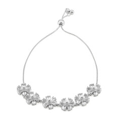 Zilveren armband met witte topaasstenen