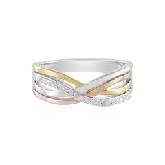 Zilveren ring met I3 (J) Diamanten