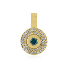 Gouden hanger met een I4 Blauwe Diamant