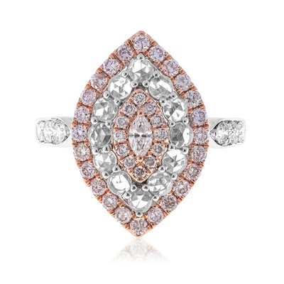 Gouden ring met een I1 Roze Diamant (CIRARI)