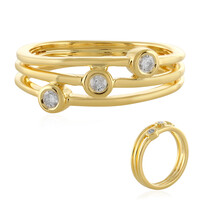 Zilveren ring met I4 (J) Diamanten
