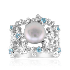 Zilveren ring met een Zilveren zoetwater kweekparel (TPC)
