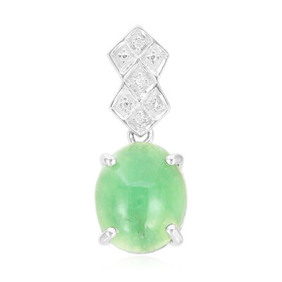 Zilveren hanger met een keizerlijk chrysopraas