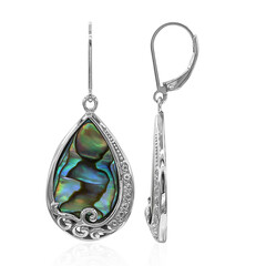 Zilveren oorbellen met Abalone schelpen (Art of Nature)