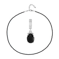Zilveren set met een zwarte spinel