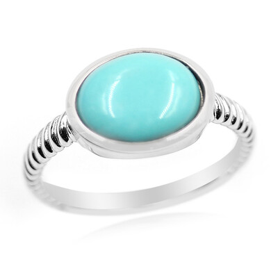Zilveren ring met een Campitos Turkoois (Anne Bever)