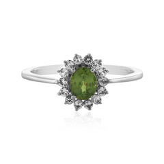 Zilveren ring met een Russische demantoïde