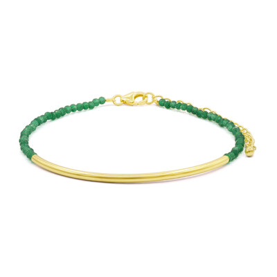 Zilveren armband met groene agaten