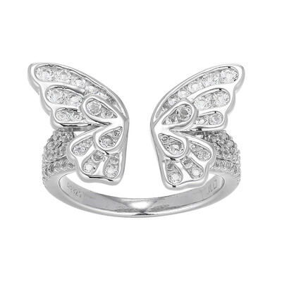 Zilveren ring met witte topaasstenen (Adela Silber)