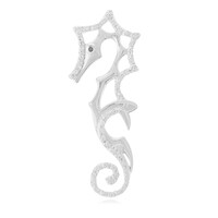 Zilveren hanger met een zwarte spinel