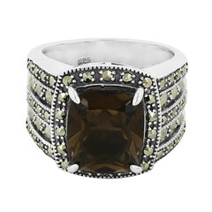 Zilveren ring met een rookkwarts