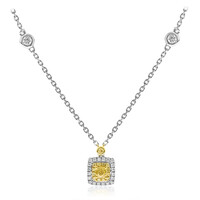 Gouden halsketting met een gele SI2 diamant (CIRARI)