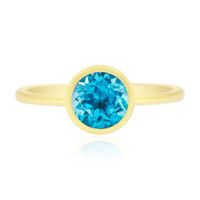 Gouden ring met een Zwitsers-blauwe topaas