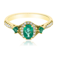 Gouden ring met een AAA Zambia smaragd (CIRARI)