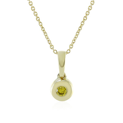 Gouden halsketting met een I4 Gele Diamant