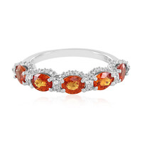Zilveren ring met Padparadscha saffieren