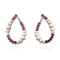 Zilveren oorbellen met rhodolieten (Dallas Prince Designs)