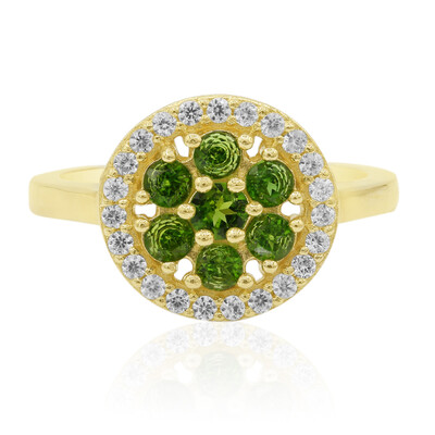 Zilveren ring met een Russische diopsied