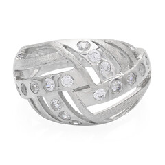 Zilveren ring met zirkonen