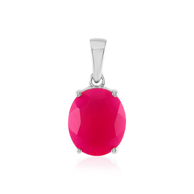 Zilveren hanger met een framboos chalcedoon