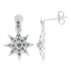 Zilveren oorbellen met Fancy diamanten