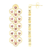 Gouden oorbellen met Onverhitte Padparadscha Saffieren (AMAYANI)